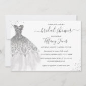 Invitation Fête des mariées Mariage Parties scintillant blanc (Devant)