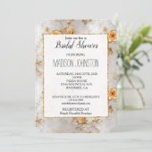 Invitation Fête des mariées Mariage Pearl Gold Floral (Debout devant)