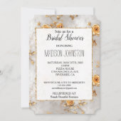 Invitation Fête des mariées Mariage Pearl Gold Floral (Devant)