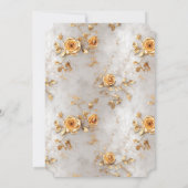 Invitation Fête des mariées Mariage Pearl Gold Floral (Dos)