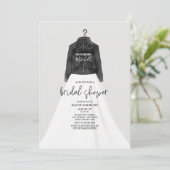 Invitation Fête des mariées mariage robe en cuir veste (Debout devant)