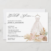 Invitation Fête des mariées Mariage robe Tropical Boho Feuill (Devant)