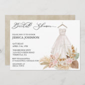 Invitation Fête des mariées Mariage robe Tropical Boho Feuill (Devant / Derrière)