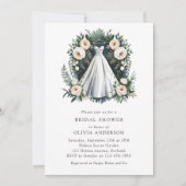 Invitation Fête des mariées mariage Robe verte (Devant)