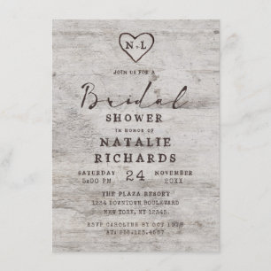 Invitation Fête des mariées Mariage rustique