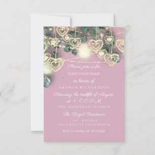 Invitation Fête des mariées mariage Rustique Rose Sweet 16e