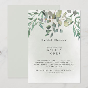 Invitation Fête des mariées Mariage Sage Eucalyptus