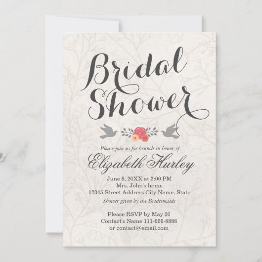 Invitation Fête des mariées mariage Simplement Blanc Élégant (Devant)