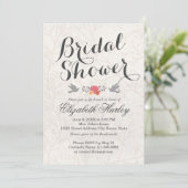 Invitation Fête des mariées mariage Simplement Blanc Élégant (Debout devant)