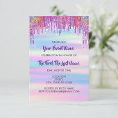 Invitation Fête des mariées Mariage Sweet 16ème Holographe (Debout devant)