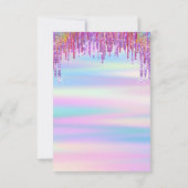 Invitation Fête des mariées Mariage Sweet 16ème Holographe (Dos)