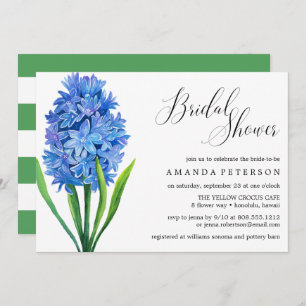 Invitation Fête des mariées mariage tendance à fleurs bleu Hy
