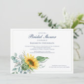 Invitation Fête des mariées mariage tournesol Eucalyptus (Debout devant)