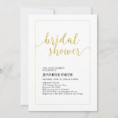 Invitation Fête des mariées Mariage Tropical Or moderne simpl (Devant)