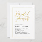 Invitation Fête des mariées Mariage Tropical Or moderne simpl (Devant)