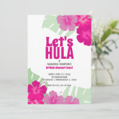 Invitation FÊTE DES MARIÉES mariage tropicale rose luau (Debout devant)