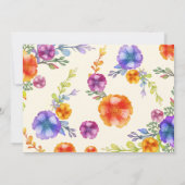 Invitation Fête des mariées marine Ancre bleue Floral (Dos)