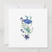 Invitation Fête des mariées Marine Aquarelle Blanche Poppy Fl (Dos)