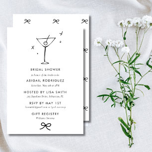 Invitation Fête des mariées Martini Coquette Bow