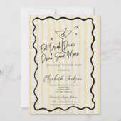 Invitation Fête des mariées Martini Jaune à la main (Devant)