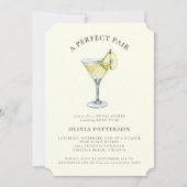 Invitation Fête des mariées Martini Pear Watercolor moderne (Devant)