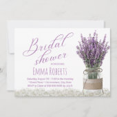 Invitation Fête des mariées Mason Jar de Lavande Classique (Devant)