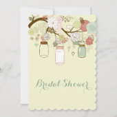 Invitation Fête des mariées Mason Jar et Fleurs Rétro (Dos)