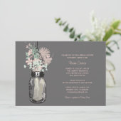 Invitation Fête des mariées Mason Jar et Fleurs sauvages (Debout devant)