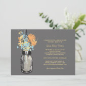 Invitation Fête des mariées Mason Jar et Fleurs sauvages (Debout devant)