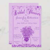 Invitation Fête des mariées | Mason Jar Heart (Devant / Derrière)