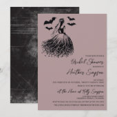 Invitation Fête des mariées Mauve de la mariée fantôme (Devant / Derrière)