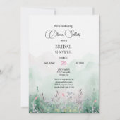 Invitation Fête des mariées Mauve et Mint Meadow (Devant)