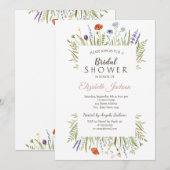 Invitation Fête des mariées Meadow Petit Fleur sauvage aquare (Devant / Derrière)