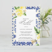 Invitation Fête des mariées méditerranéenne au citron (Debout devant)