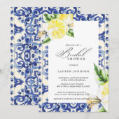 Invitation Fête des mariées méditerranéenne au citron (Devant / Derrière)