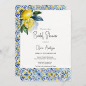 Invitation Fête des mariées méditerranéenne aux citrons d'été (Devant / Derrière)