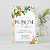 Invitation Fête des mariées méditerranéenne Citrus Orange (Debout devant)