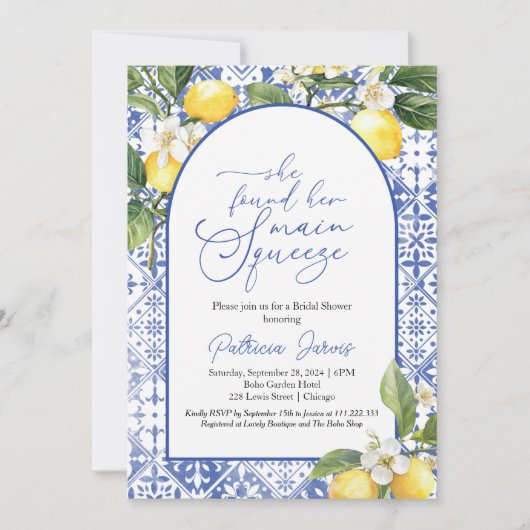 Invitation Fête des mariées méditerranéenne de Squeeze (Devant)