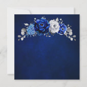 Invitation Fête des mariées métallique Bleu Blanc Royal (Dos)