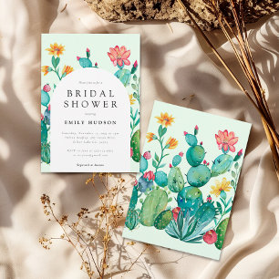 Invitation Fête des mariées mexicaine Cactus Fiesta