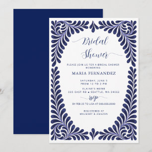 Invitation Fête des mariées mexicaine Fiesta Blue Talavera