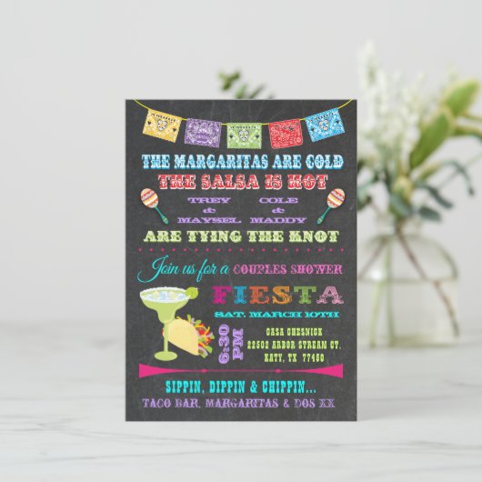 Invitation Fête des mariées mexicaine Fiesta Couples (Debout devant)