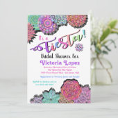 Invitation Fête des mariées mexicaine Fiesta Floral Mandala (Debout devant)