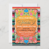 Invitation Fête des mariées mexicaine Fiesta Party Gold Parti (Devant)