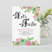 Invitation Fête des mariées mexicaine Fiesta Pink Cactus (Debout devant)