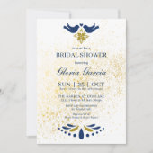 Invitation Fête des mariées Mexicaine Inséparable Bleue Et Do (Devant)