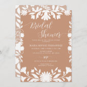 Invitation Fête des mariées mexicaine Talavera Boho Barro (Devant / Derrière)