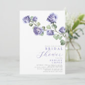 Invitation Fête des mariées mineure d'élégance florale violet (Debout devant)