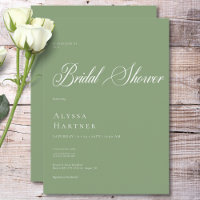 Fête des mariées minimale classique verte et blanc