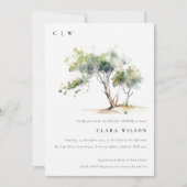 Invitation Fête des mariées minimale d'aquarelle simple (Devant)